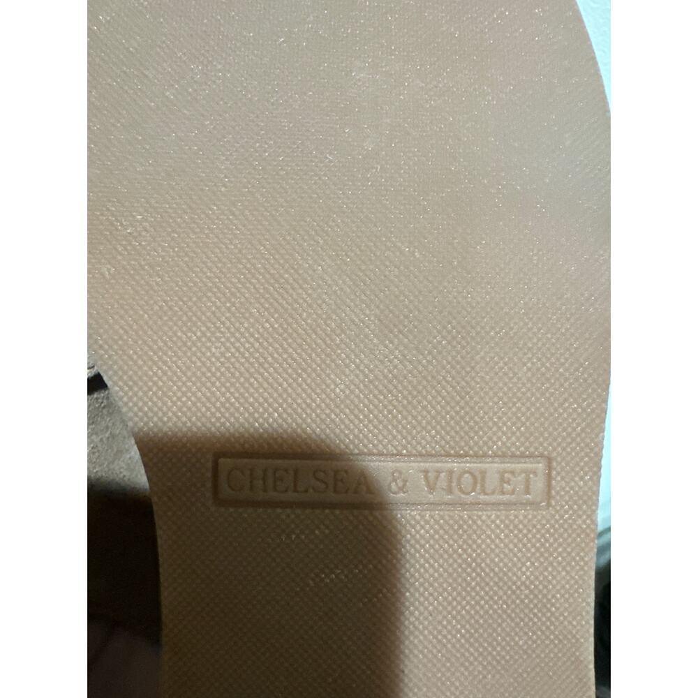 Chelsea & Violet Lundin Suede Faux Fur Slingback Mules size 9.5 - Picture 7 of 7
